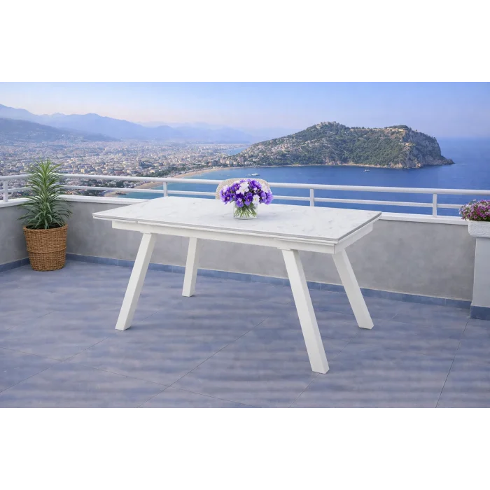 ZENİT / Dualis Açılır Masa Takımı (Krem) - 1 Masa + 6 Sandalye