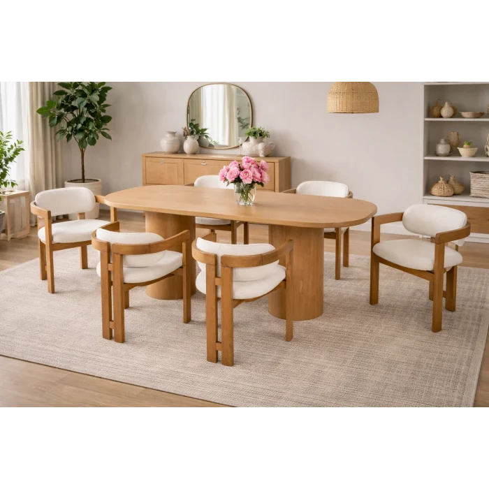 T Sandalye / Elips Masa Takımı (6 Kişilik)