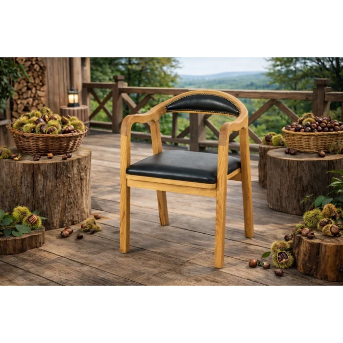 Kestane Sandalye - Doğal Ahşap Bahçe ve Teras Sandalyesi