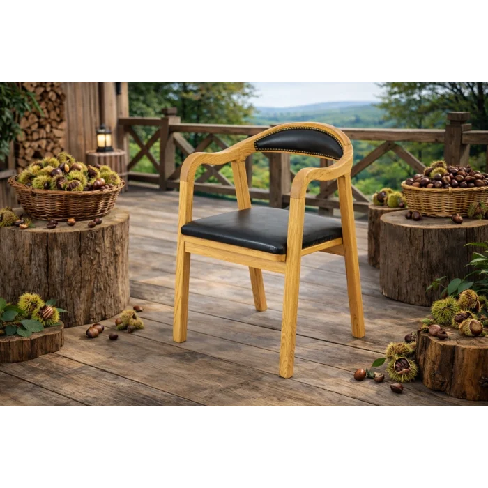 Kestane Sandalye - Doğal Ahşap Bahçe ve Teras Sandalyesi