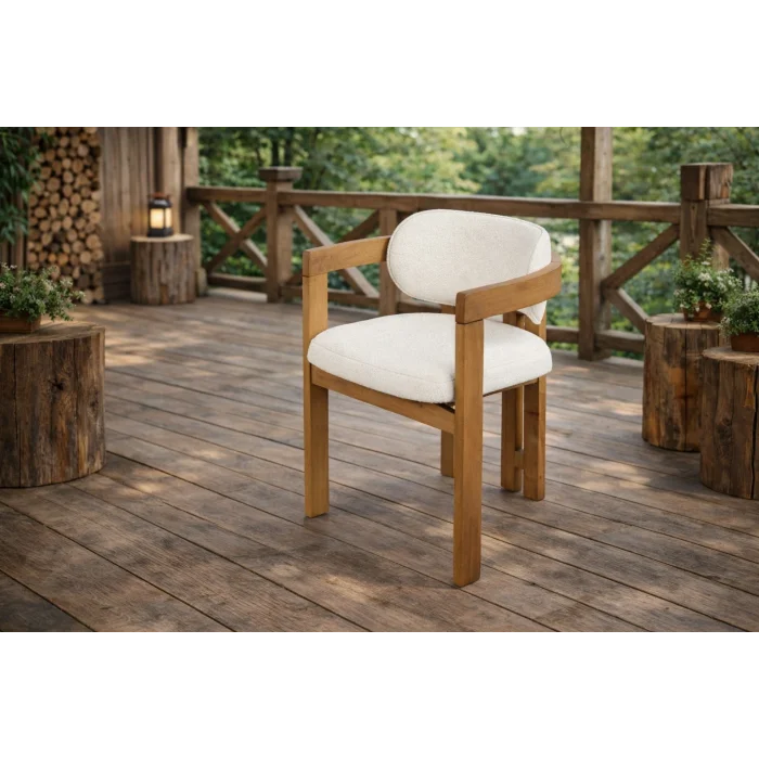 AHŞAP T Sandalye - Doğal Ahşap Dış Mekan Sandalyesi