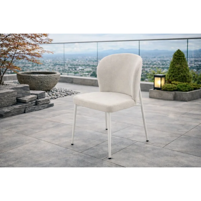 ZENIT Beyaz Sandalye - Modern Metal İskeletli Bahçe Sandalyesi