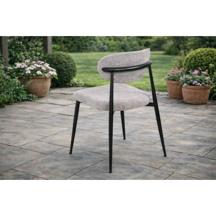 NOXIS Siyah Sandalye - Modern Metal İskeletli Bahçe Sandalyesi