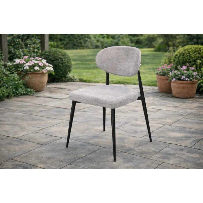 NOXIS Siyah Sandalye - Modern Metal İskeletli Bahçe Sandalyesi