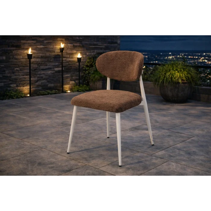 NOXIS Beyaz Sandalye - Modern Metal İskeletli Bahçe Sandalyesi