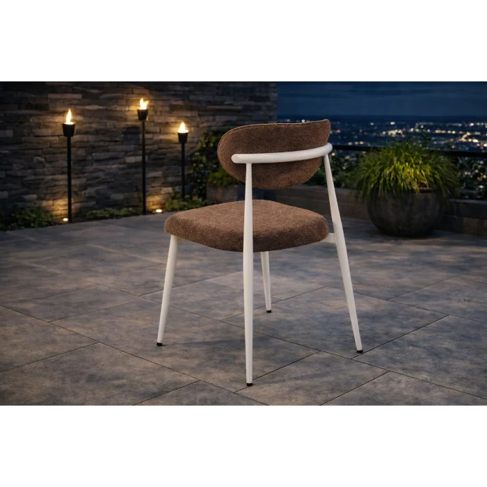 NOXIS Beyaz Sandalye - Modern Metal İskeletli Bahçe Sandalyesi