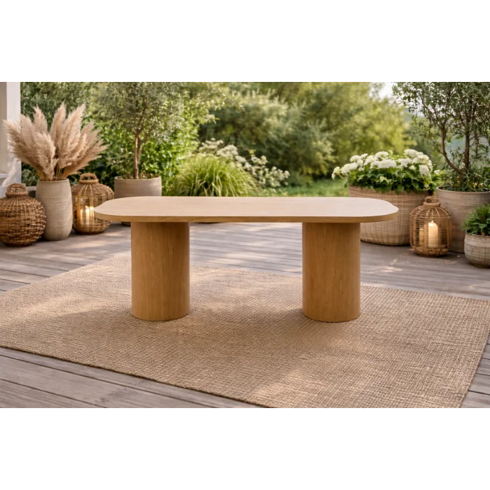 ELİPS Naturel Masa - 200 cm Modern Oval Bahçe Masası