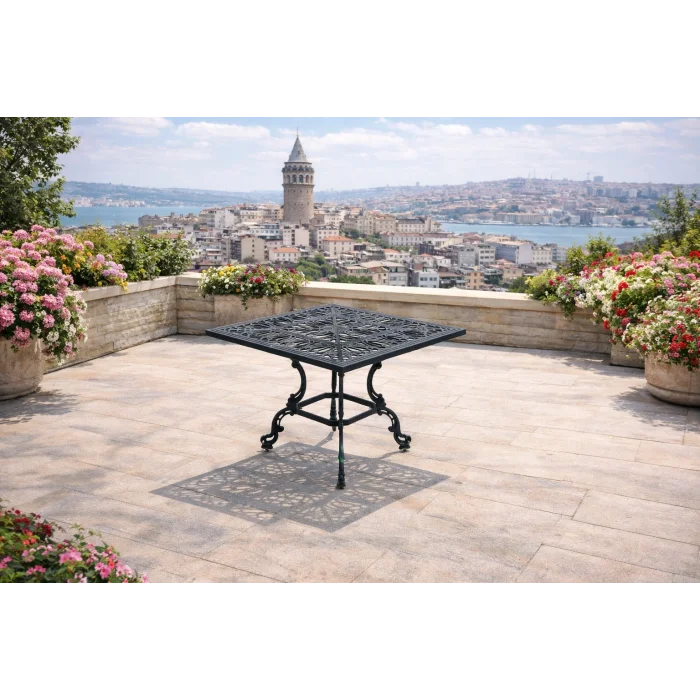 HELEN Masa Takımı 4 Kişilik - Döküm Alüminyum Lüks Bahçe Seti
