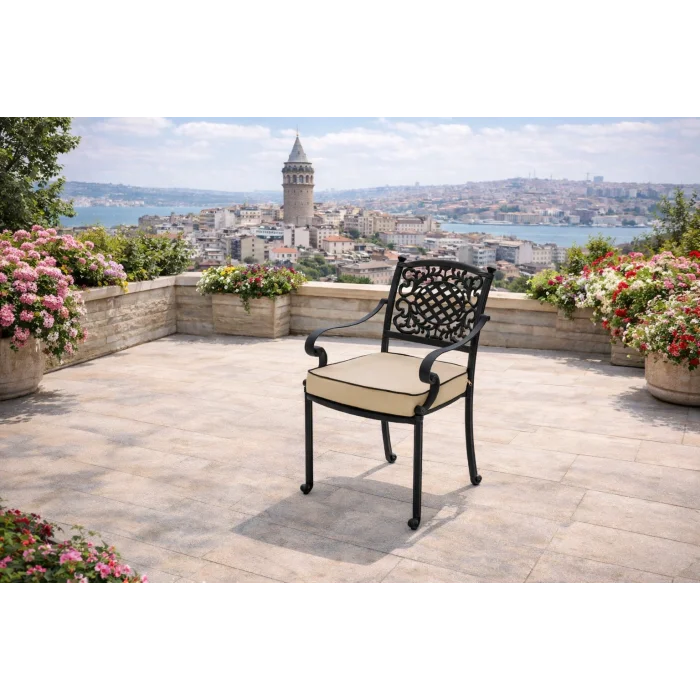 HELEN Masa Takımı 4 Kişilik - Döküm Alüminyum Lüks Bahçe Seti