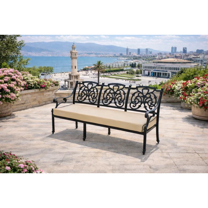 CNR Döküm Mini Oturma Takımı 3+1+1+Sehpa - Ferforje Bahçe Seti