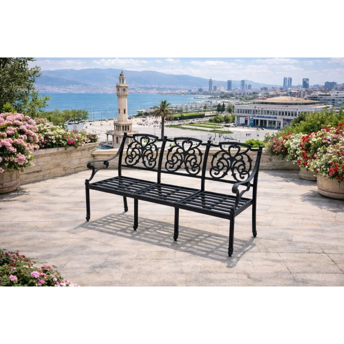 CNR Döküm Mini Oturma Takımı 3+1+1+Sehpa - Ferforje Bahçe Seti