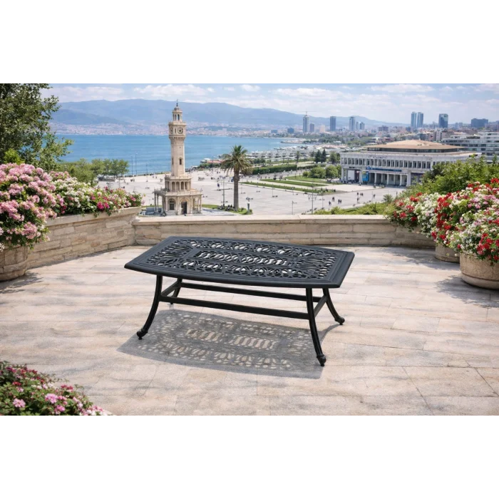 CNR Döküm Mini Oturma Takımı 3+1+1+Sehpa - Ferforje Bahçe Seti