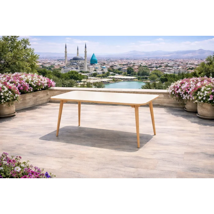 NODE Oturma Takımı - Masif Ahşap İskeletli 6 Kişilik Bahçe Seti