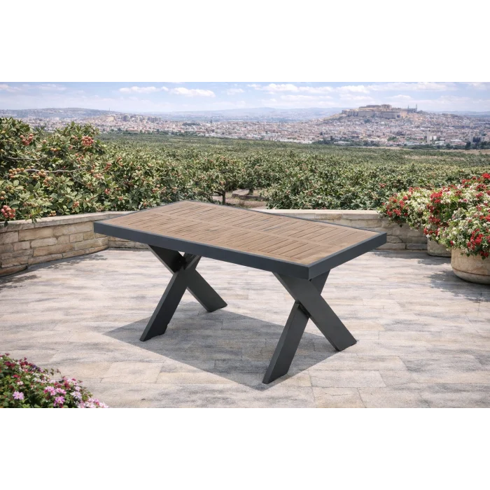 VENTO Alüminyum Bahçe Oturma Grubu (Antrasit - Yeşil) - 5 Kişilik Lüks Takım