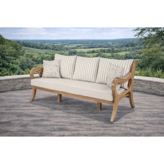 ROSA Çizgili Yastıklı Kestane Ağacı Bahçe ve Balkon Oturma Grubu (Çizgili Yastıklı)