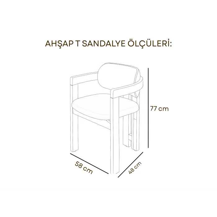 AHŞAP T Sandalye - Doğal Ahşap Dış Mekan Sandalyesi