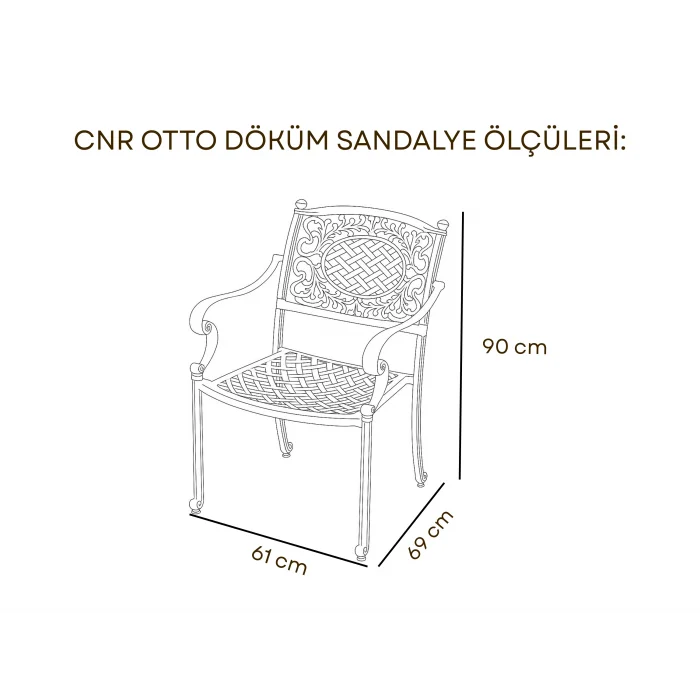CNR OTTO Lüks Döküm Sandalye - Cappucino Alüminyum Dış Mekan