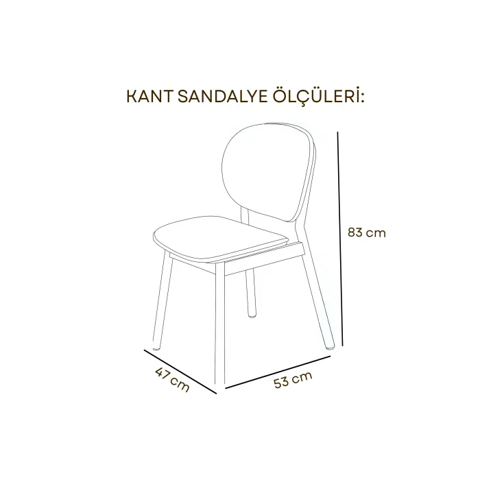 KANT Krem Sandalye - Metal İskeletli Bahçe ve Teras Sandalyesi
