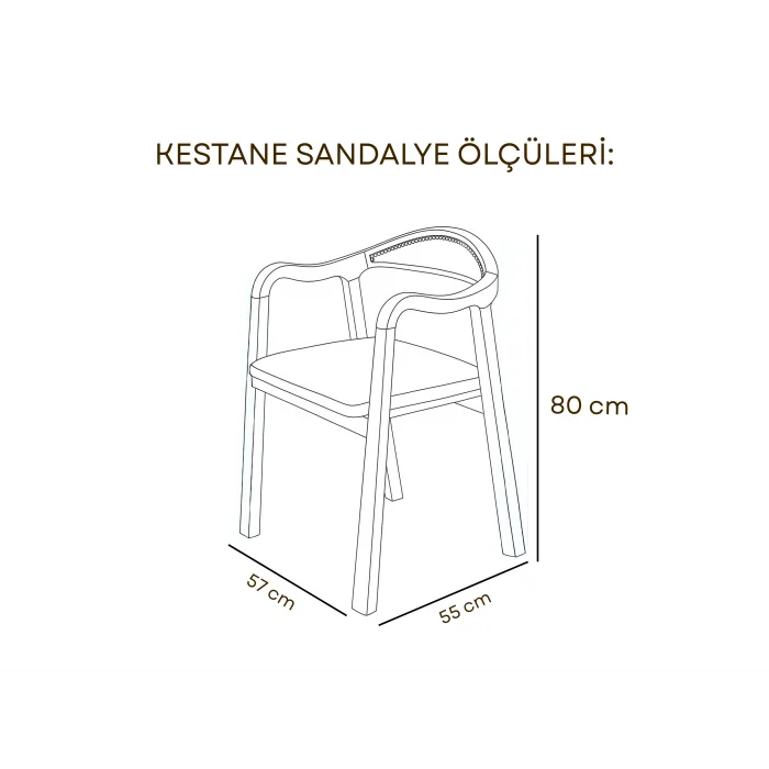 Kestane Sandalye - Doğal Ahşap Bahçe ve Teras Sandalyesi