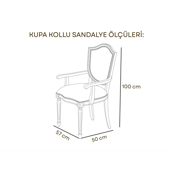KUPA Kollu Tornalı Sandalye - Ahşap Bahçe ve Teras Sandalyesi
