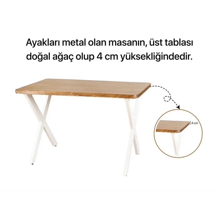 Doğal Ağaç Balkon Masa Takımı (80x140)