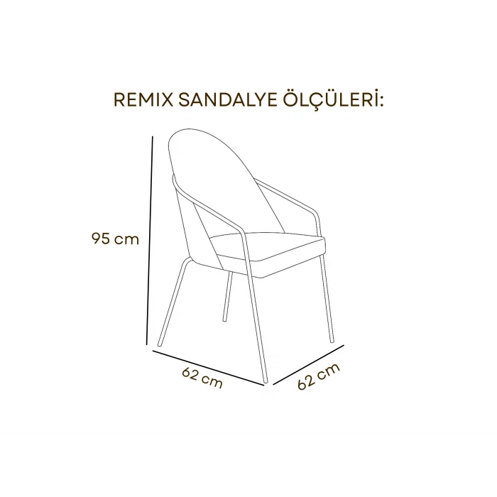 Remix Sandalye - Beyaz Metal & Tam Döşeme (Gri)
