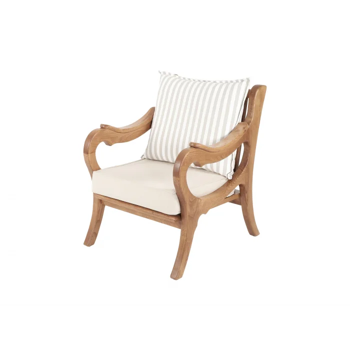 ROSA Çizgili Yastıklı Kestane Ağacı Bahçe ve Balkon Oturma Grubu (Çizgili Yastıklı)