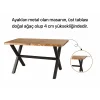 Doğal Ağaç Balkon Masa Takımı 80x160