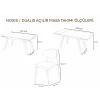 NOXIS / Dualis Açılır Masa Takımı (Krem) - 1 Masa + 6 Sandalye