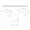 ZENİT / Dualis Açılır Masa Takımı (Krem) - 1 Masa + 6 Sandalye