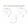 ZENIT / Luna Açılır Masa Takımı (Krem) - 1 Masa + 4 Sandalye