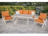 VENTO Takım (Krem-Turuncu) - Alüminyum Bahçe & Balkon Oturma Grubu