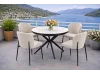 ZENIT / Luna Açılır Masa Takımı (Siyah) - 1 Masa + 4 Sandalye Yemek Seti