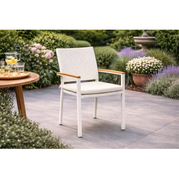 Unit Sandalye - Alüminyum Gövde & Masif Detaylı (Örgü Sırtlı)