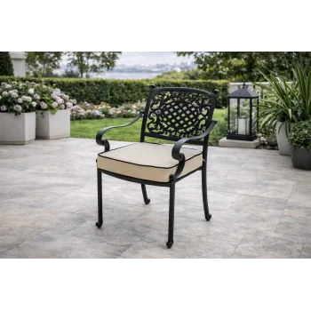 CNR OTTO Lüks Döküm Sandalye - Siyah Alüminyum Dış Mekan