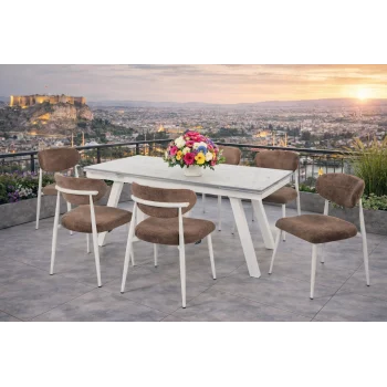 NOXIS / Dualis Açılır Masa Takımı (1 Masa + 6 Sandalye)