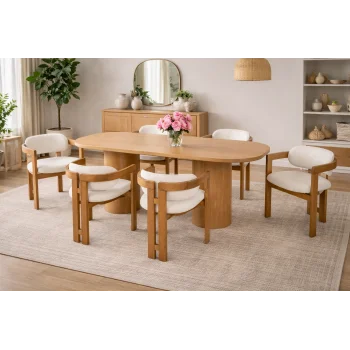 T Sandalye / Elips Masa Takımı (6 Kişilik)