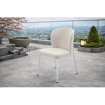 ZENIT Beyaz Sandalye - Modern Metal İskeletli Bahçe Sandalyesi