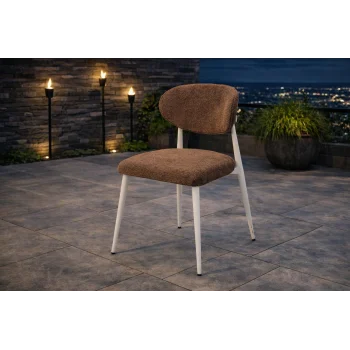 NOXIS Beyaz Sandalye - Modern Metal İskeletli Bahçe Sandalyesi