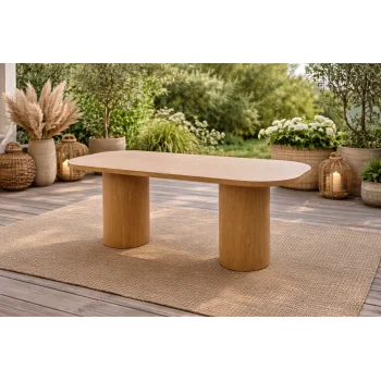 ELİPS Naturel Masa - 200 cm Modern Oval Bahçe Masası