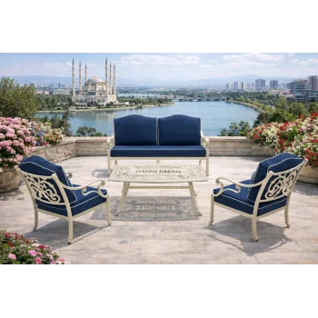 CNR Döküm Mini Oturma Takımı (2+1+1+Sehpa) - Klasik Bahçe Seti