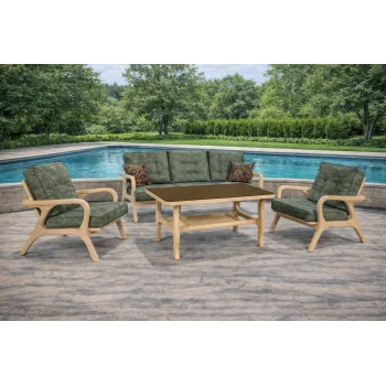 RICCO Kestane Ağacı Bahçe ve Balkon Oturma Grubu - 5 Kişilik Lüks Set