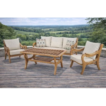 ROSA Renkli Yastıklı Kestane Ağacı Bahçe ve Balkon Oturma Grubu