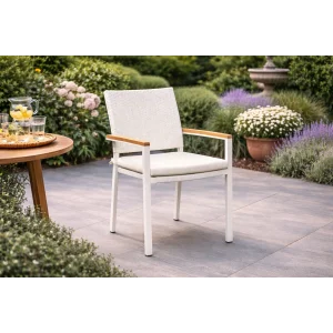 Unit Sandalye - Alüminyum Gövde & Masif Detaylı (Örgü Sırtlı)