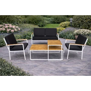 Stil Fonksiyonel Sehpalı Takım (2+1+1+Masa) - Masif Ahşap Detaylı