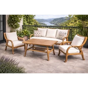 NOTTE Takım Krem - Kestane Ağacı Bahçe & Balkon Oturma Grubu