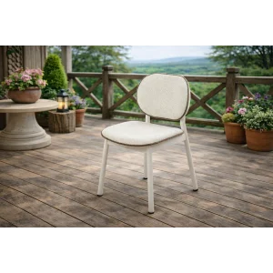 KANT Krem Sandalye - Metal İskeletli Bahçe ve Teras Sandalyesi