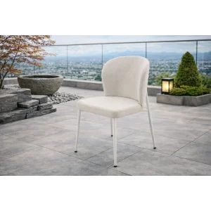 ZENIT Beyaz Sandalye - Modern Metal İskeletli Bahçe Sandalyesi
