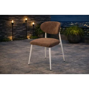 NOXIS Beyaz Sandalye - Modern Metal İskeletli Bahçe Sandalyesi