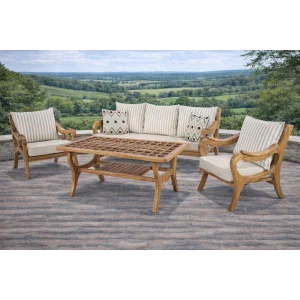 ROSA Renkli Yastıklı Kestane Ağacı Bahçe ve Balkon Oturma Grubu